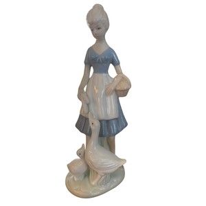 Vintage Price Products Blue Dress Girl with Ducks Figurine